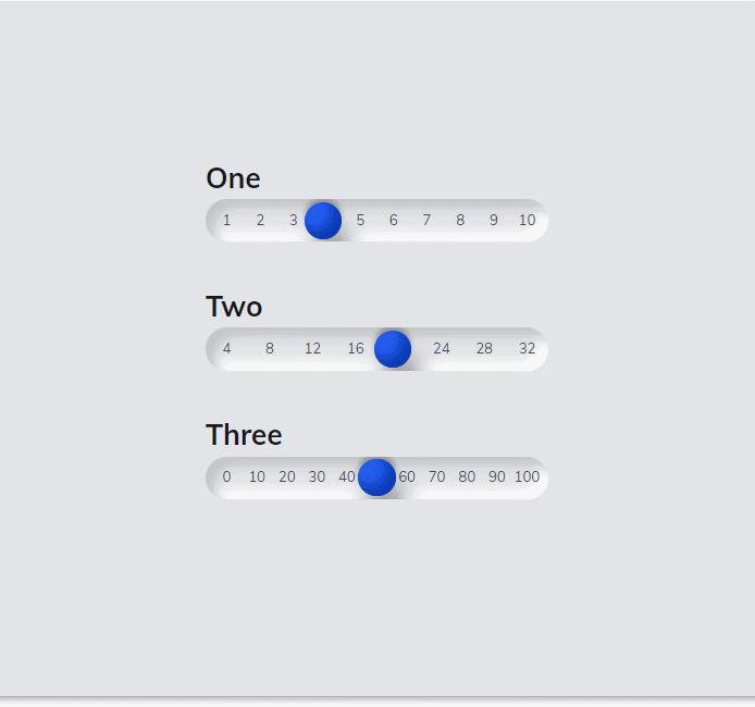 三种样式的球形滑块选择器html前端源码